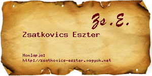 Zsatkovics Eszter névjegykártya