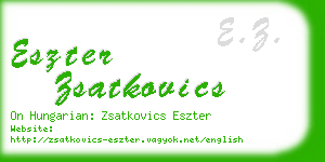 eszter zsatkovics business card